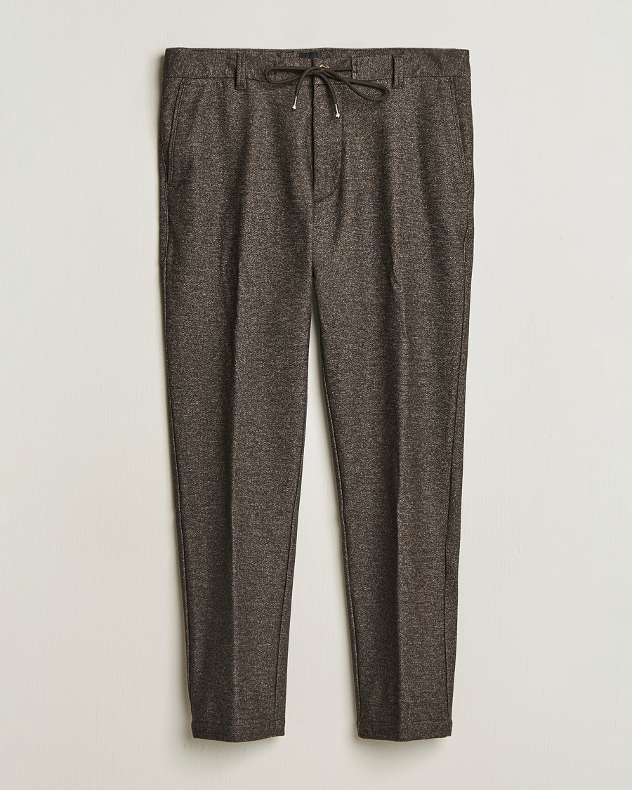 Men | Trousers | BOSS BLACK | Kane Brushed Drawstring Trousers Dark Beige