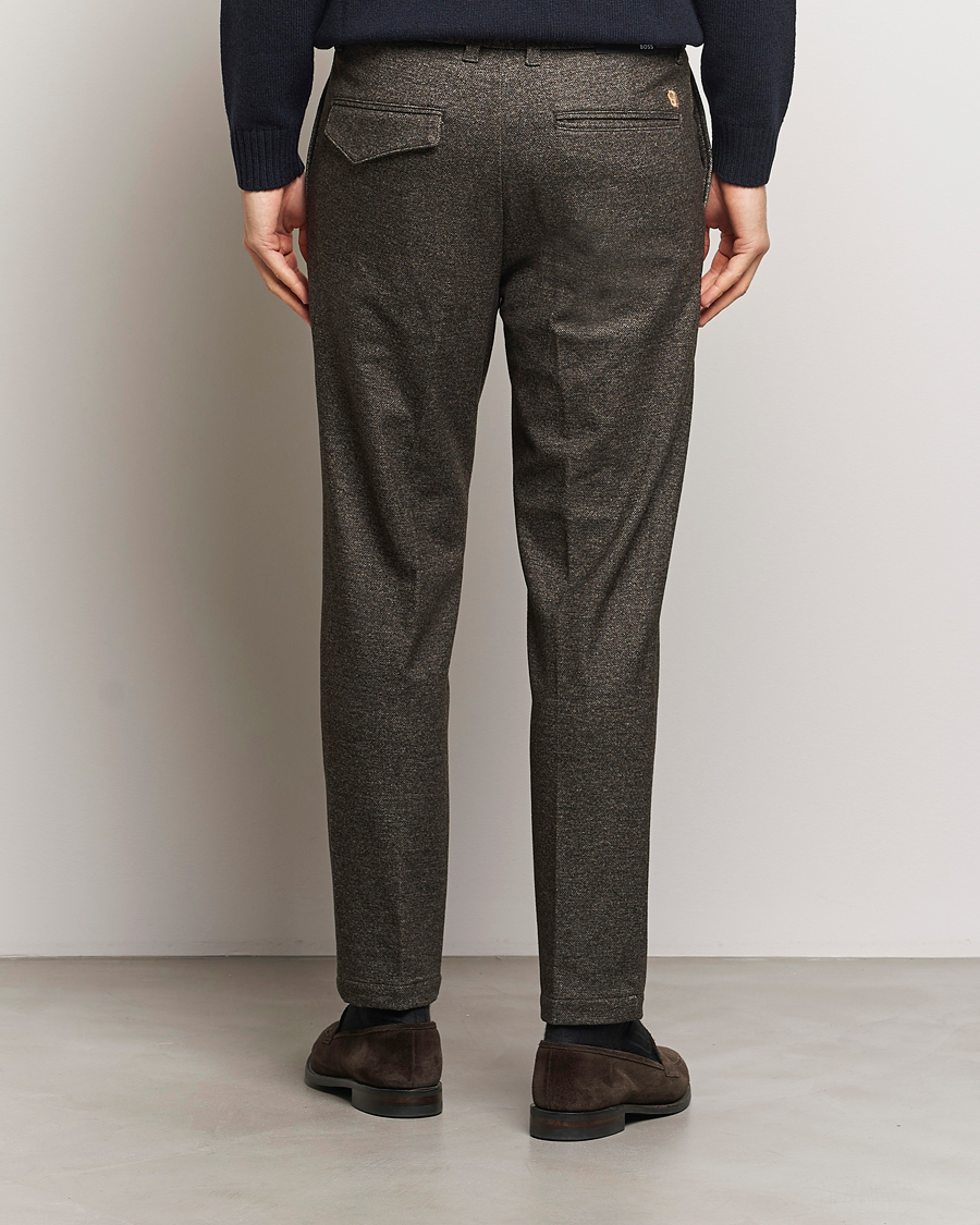 Men | Trousers | BOSS BLACK | Kane Brushed Drawstring Trousers Dark Beige