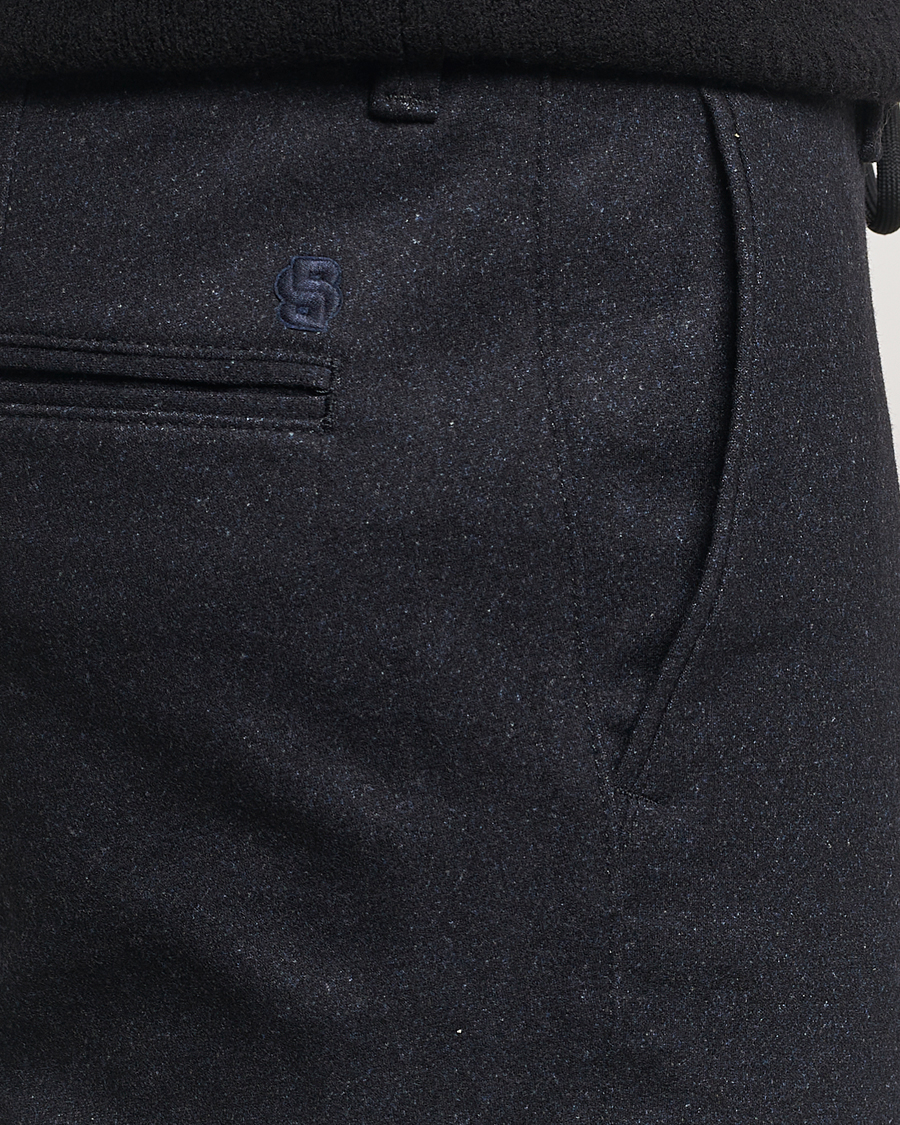 Men | Trousers | BOSS BLACK | Kane Brushed Drawstring Trousers Dark Blue