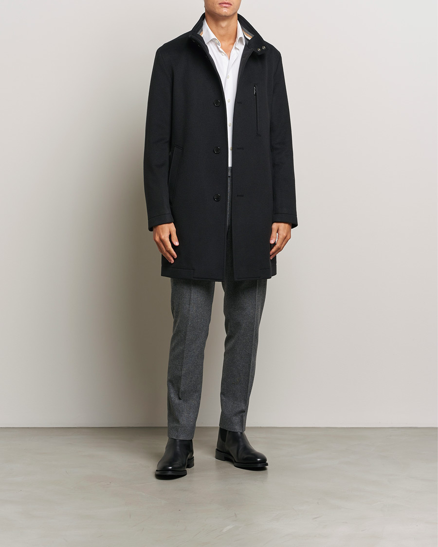Men | Coats & Jackets | BOSS BLACK | Hyde Stand Up Collar Coat Black