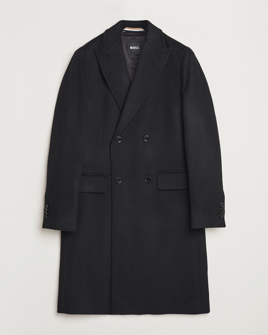 Men | Coats & Jackets | BOSS BLACK | Hyde Double Breasted Coat Black