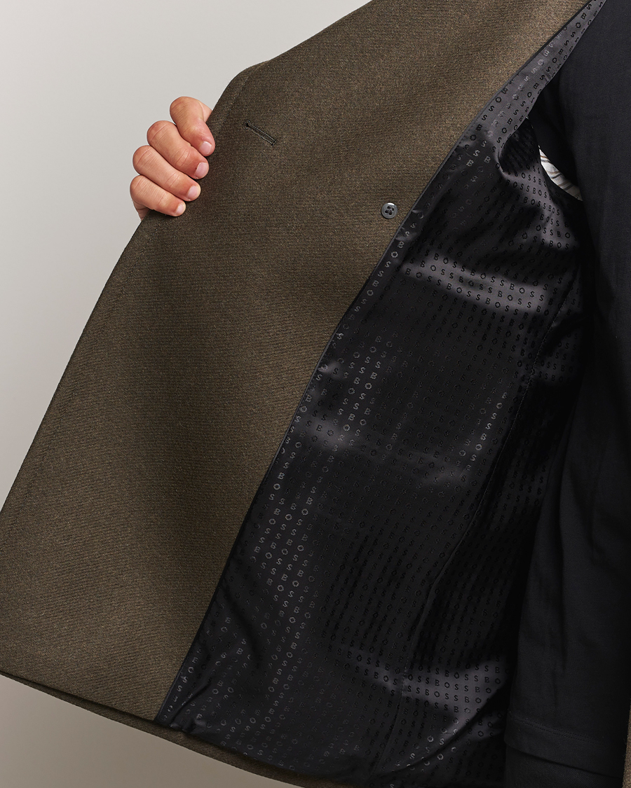 Men | Coats & Jackets | BOSS BLACK | Clay Wool Peacoat Open Green