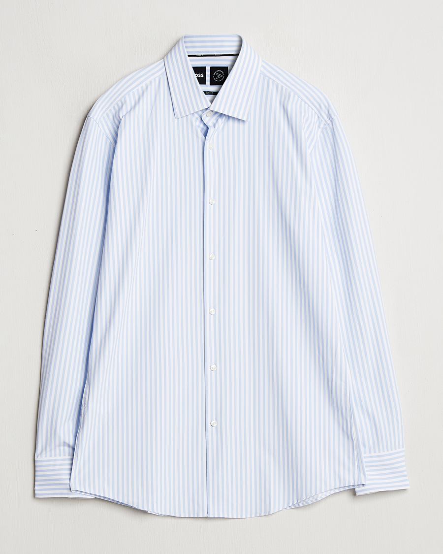 Men | Shirts | BOSS BLACK | Hank Striped 4-Way Stretch Shirt Blue/White