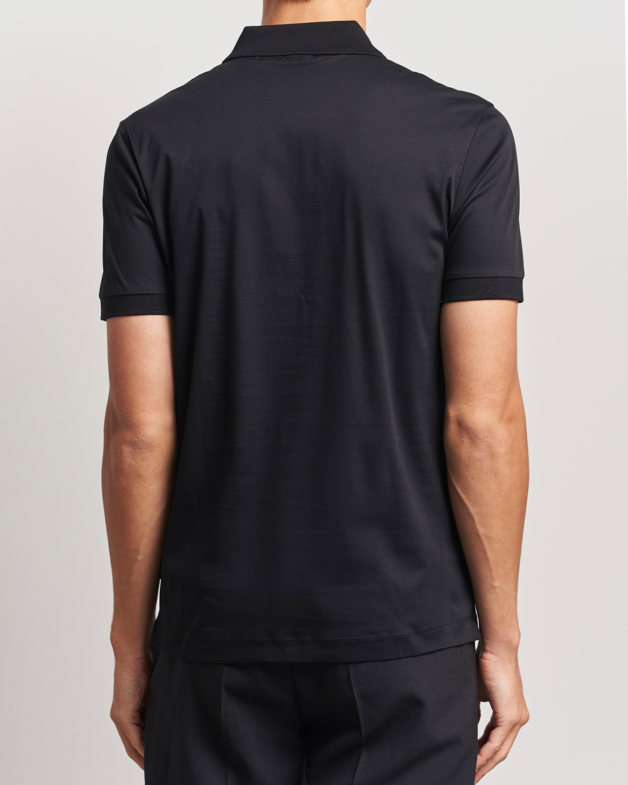 Men | Polo Shirts | BOSS BLACK | Paras Mercerized Half Zip Polo Black