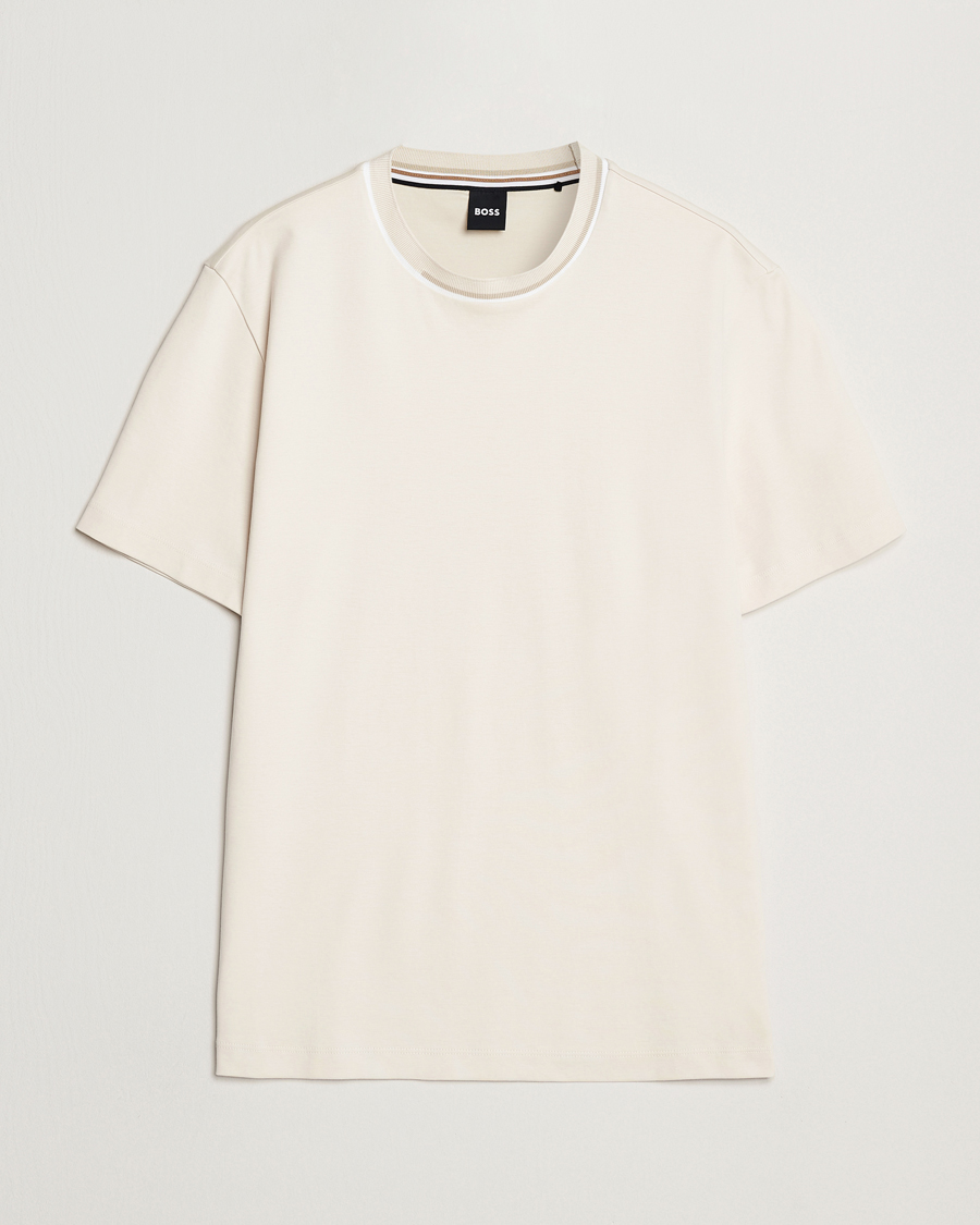 Men | T-Shirts | BOSS BLACK | Thompson Crew Neck T-Shirt Open White