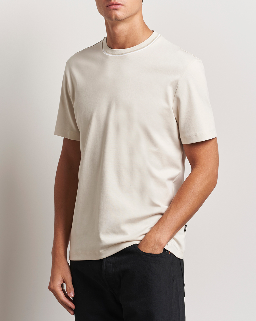 Men | T-Shirts | BOSS BLACK | Thompson Crew Neck T-Shirt Open White