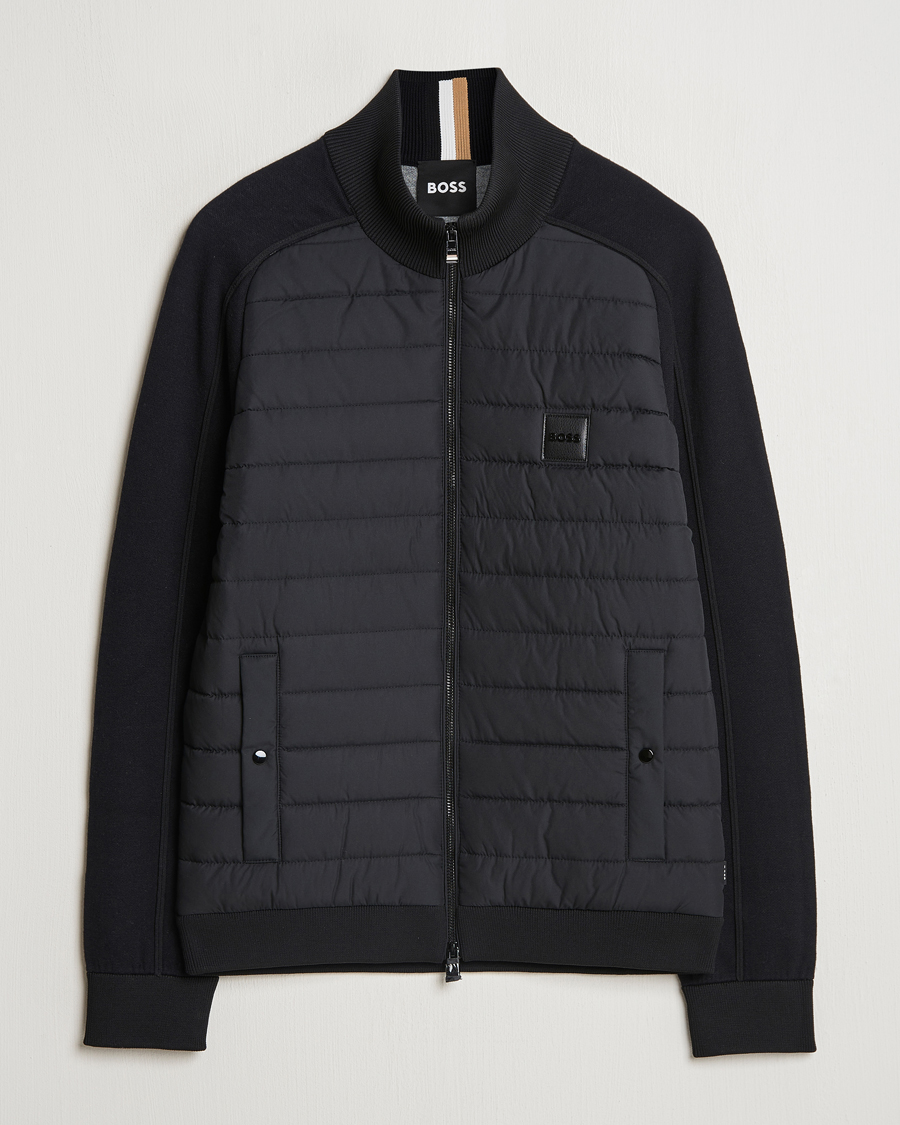 Men | Coats & Jackets | BOSS BLACK | Esfero Hybrid Full Zip Black