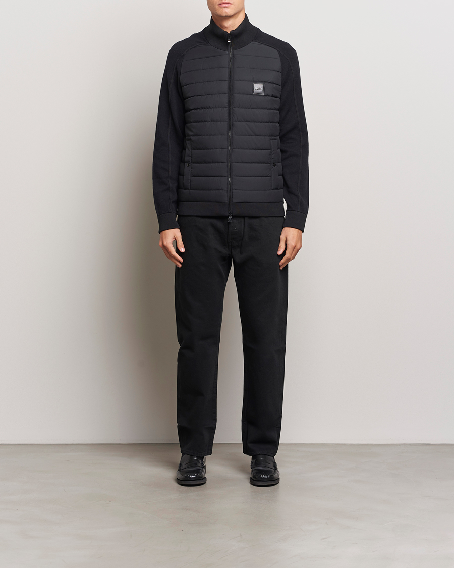 Men | Coats & Jackets | BOSS BLACK | Esfero Hybrid Full Zip Black