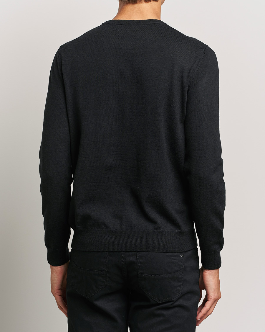 Men | Sweaters & Knitwear | BOSS BLACK | Botto Merino Knitted Pullover Black