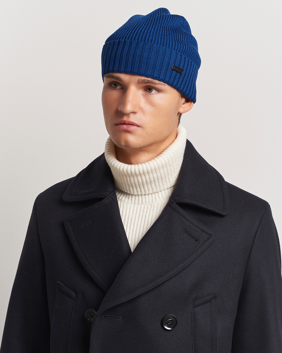 Men | BOSS BLACK Fati Wool Beanie Open Blue | BOSS BLACK | Fati Wool Beanie Open Blue