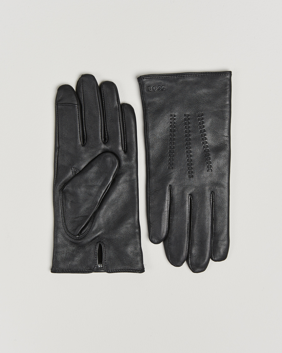 Men | BOSS BLACK Hainz Leather Glove Black | BOSS BLACK | Hainz Leather Glove Black