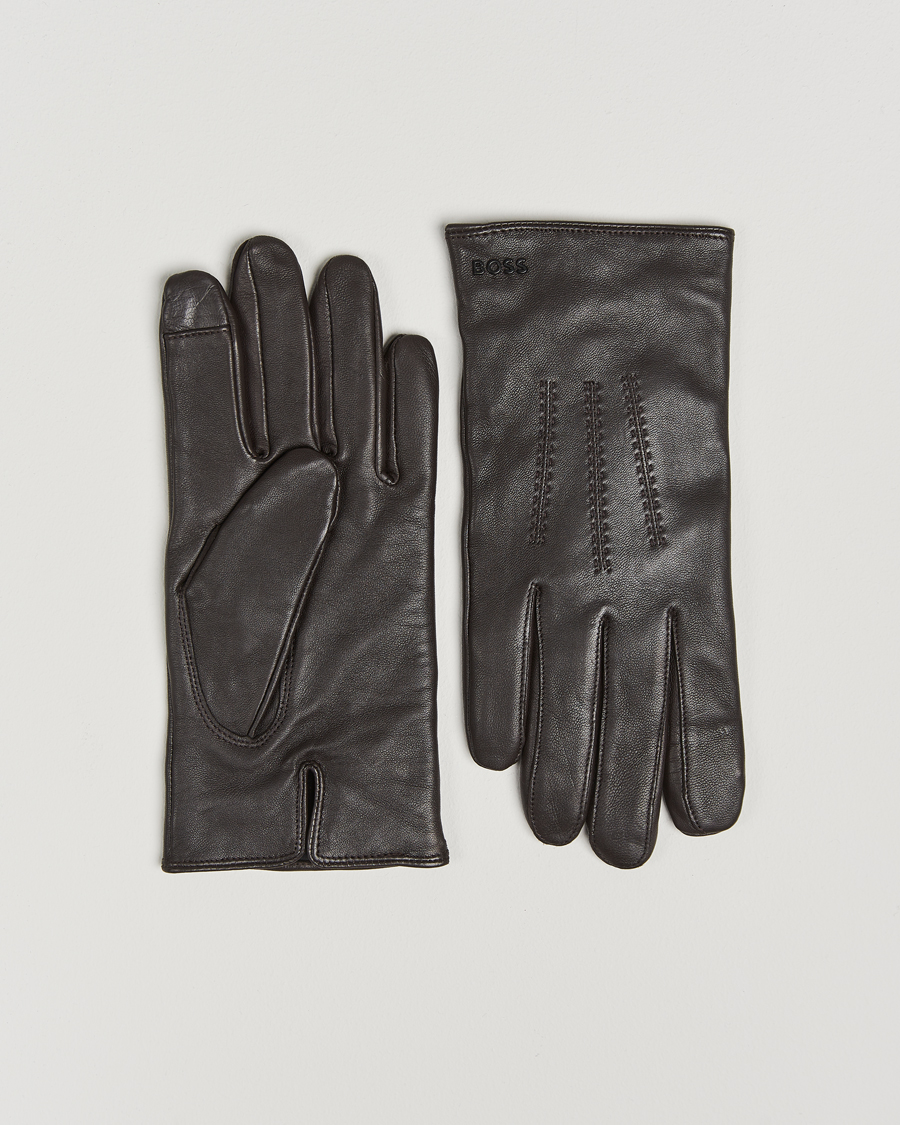 Men | BOSS BLACK Hainz Leather Glove Medium Brown | BOSS BLACK | Hainz Leather Glove Medium Brown