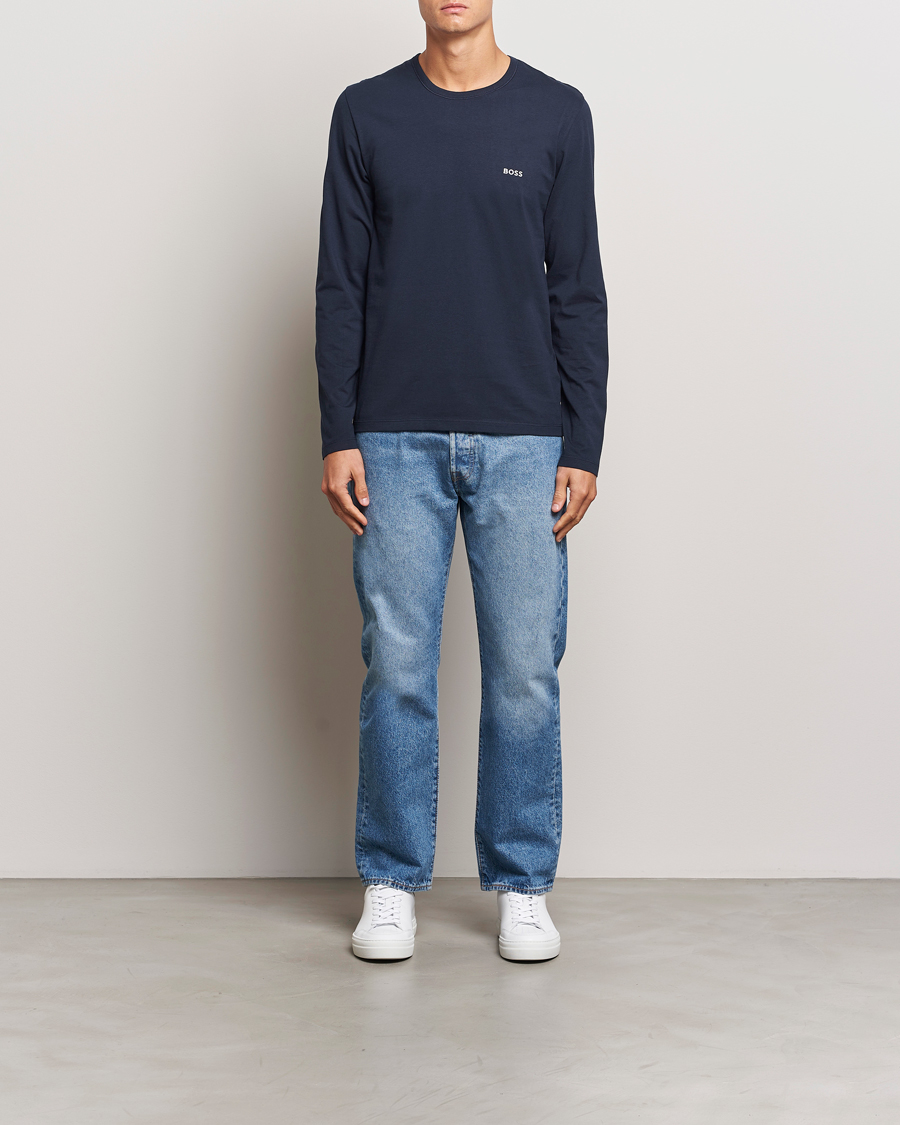 Men | T-Shirts | BOSS BLACK | 3-Pack Long Sleeve T-Shirt Navy/Green/Black