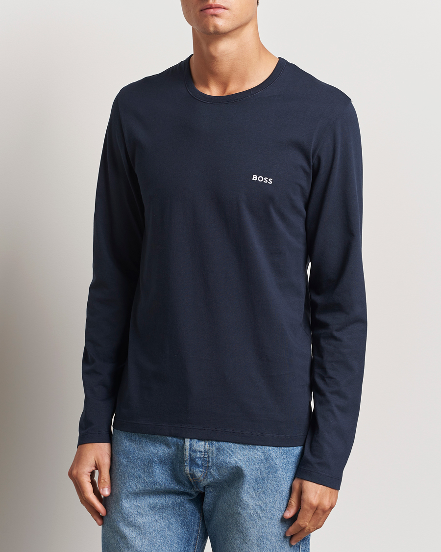 Men | T-Shirts | BOSS BLACK | 3-Pack Long Sleeve T-Shirt Navy/Green/Black