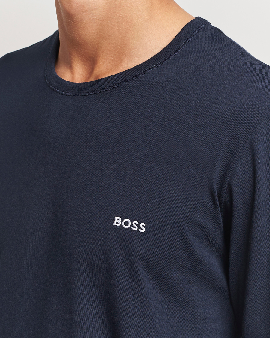 Men | T-Shirts | BOSS BLACK | 3-Pack Long Sleeve T-Shirt Navy/Green/Black