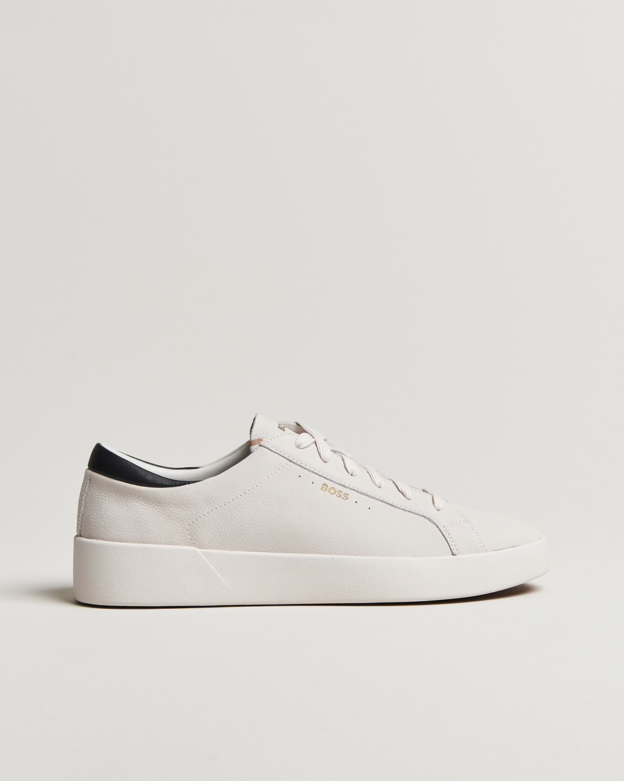 Men | BOSS BLACK Belwar Leather Sneaker Open White | BOSS BLACK | Belwar Leather Sneaker Open White