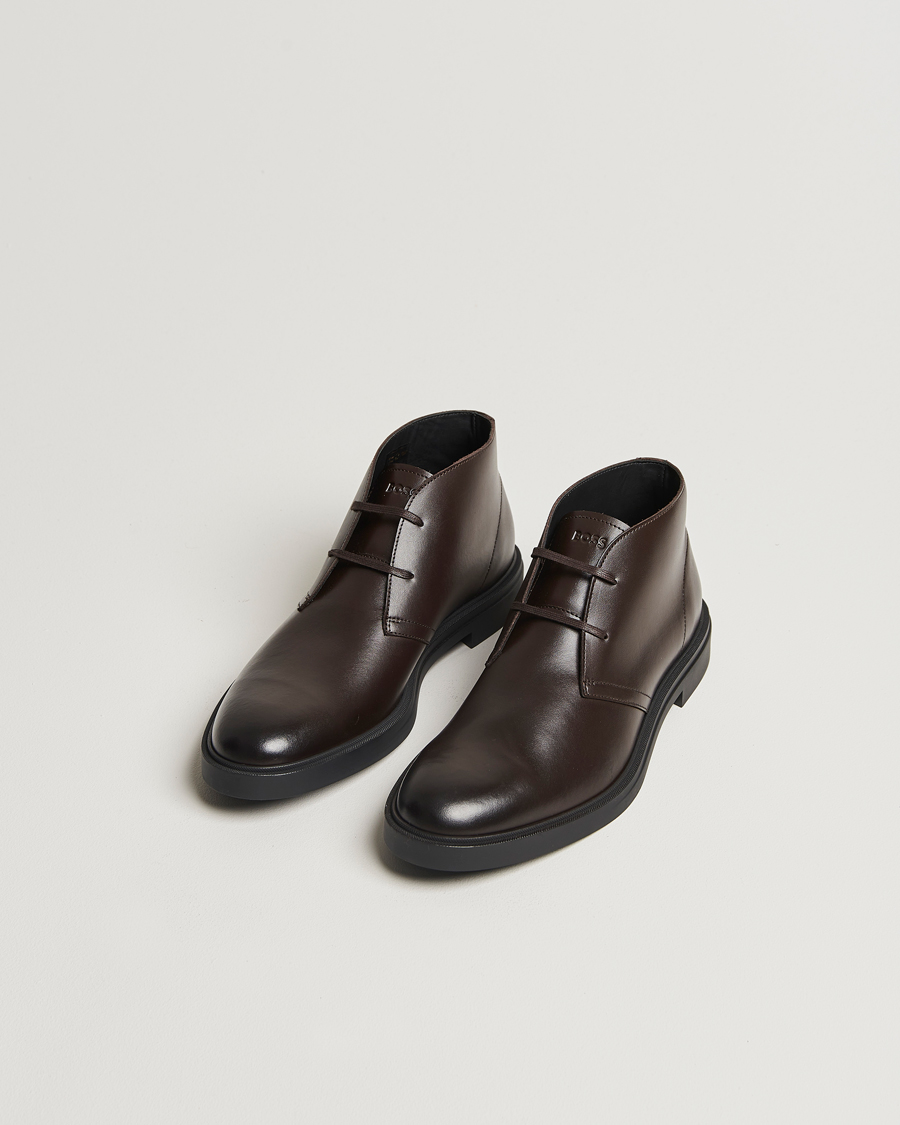 Men | BOSS BLACK Calev Leather Chukka Boot Dark Brown | BOSS BLACK | Calev Leather Chukka Boot Dark Brown