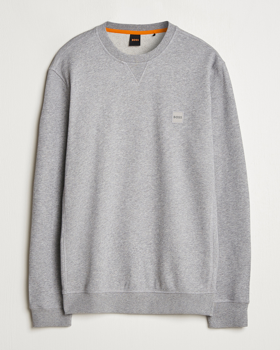 Men | Sweaters & Knitwear | BOSS ORANGE | Westart Logo Sweatshirt Light Grey