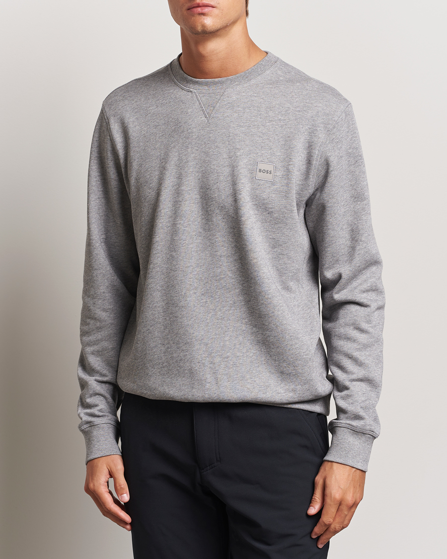 Men | Sweaters & Knitwear | BOSS ORANGE | Westart Logo Sweatshirt Light Grey
