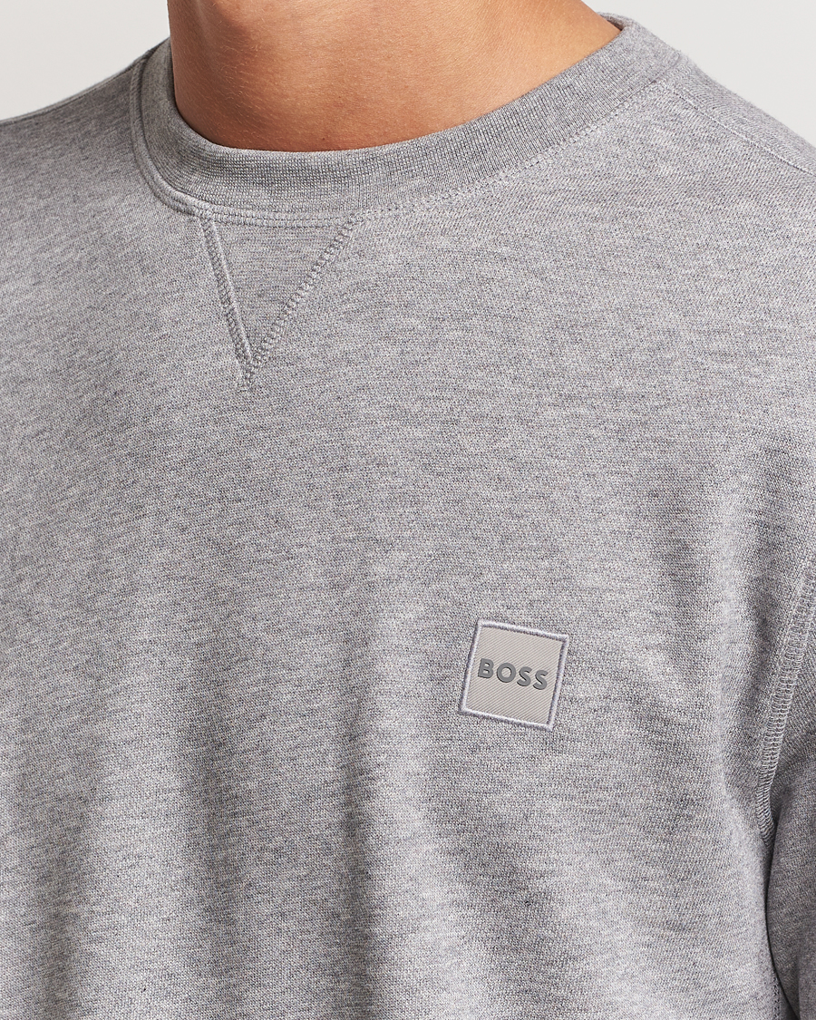 Men | Sweaters & Knitwear | BOSS ORANGE | Westart Logo Sweatshirt Light Grey