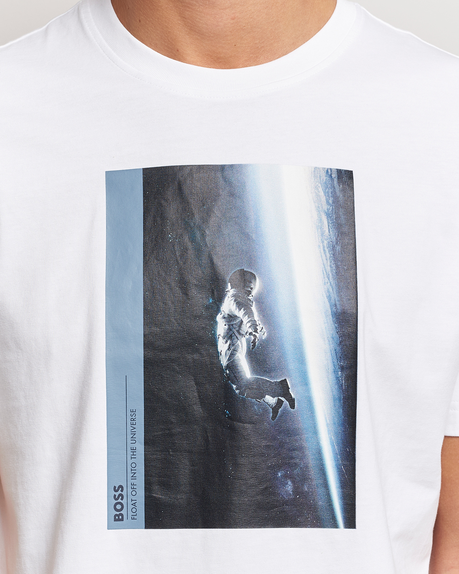 Men | T-Shirts | BOSS ORANGE | Printed Crew Neck T-Shirt White