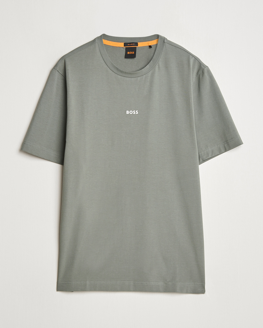 Men | T-Shirts | BOSS ORANGE | Tchup Logo Crew Neck T-Shirt Open Grey