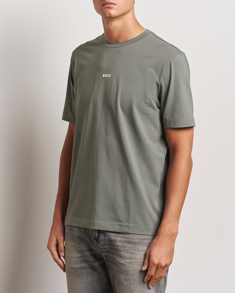 Men | T-Shirts | BOSS ORANGE | Tchup Logo Crew Neck T-Shirt Open Grey