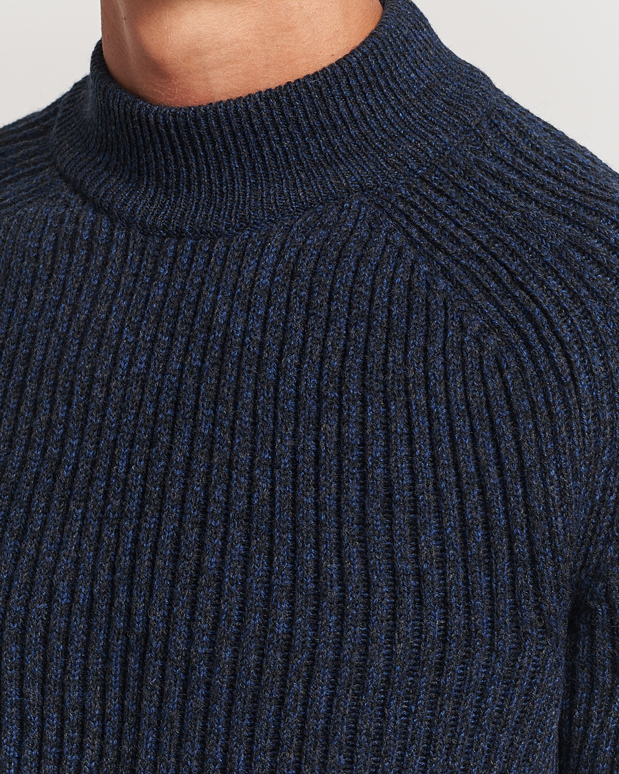 Men | Sweaters & Knitwear | BOSS ORANGE | Kearth Rib Knitted Polo Open Blue