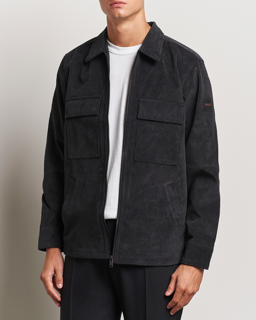 Men | Shirts | BOSS ORANGE | Lozzy Brushed Overshirt Black