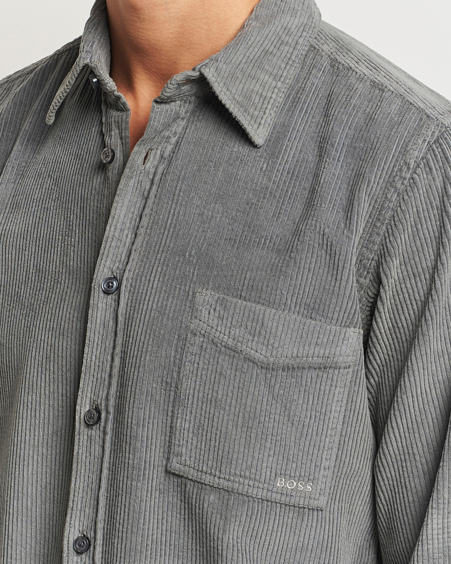 Men | Shirts | BOSS ORANGE | Relegant Corduroy Shirt Open Grey