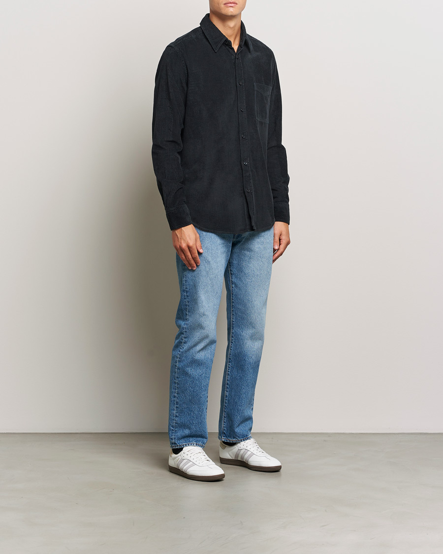 Men | Shirts | BOSS ORANGE | Relegant Corduroy Shirt Dark Blue