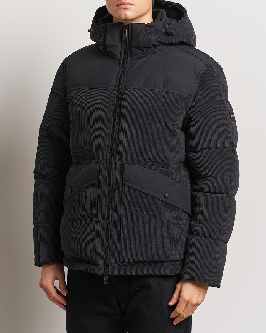 Men | Coats & Jackets | BOSS ORANGE | Odope Padded Corduroy Jacket Black