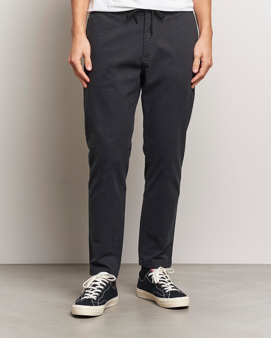 Men | Trousers | BOSS ORANGE | Tapered Drawstring Trousers Black