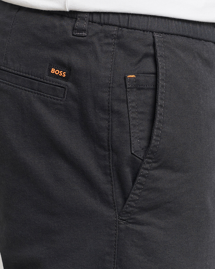 Men | Trousers | BOSS ORANGE | Tapered Drawstring Trousers Black