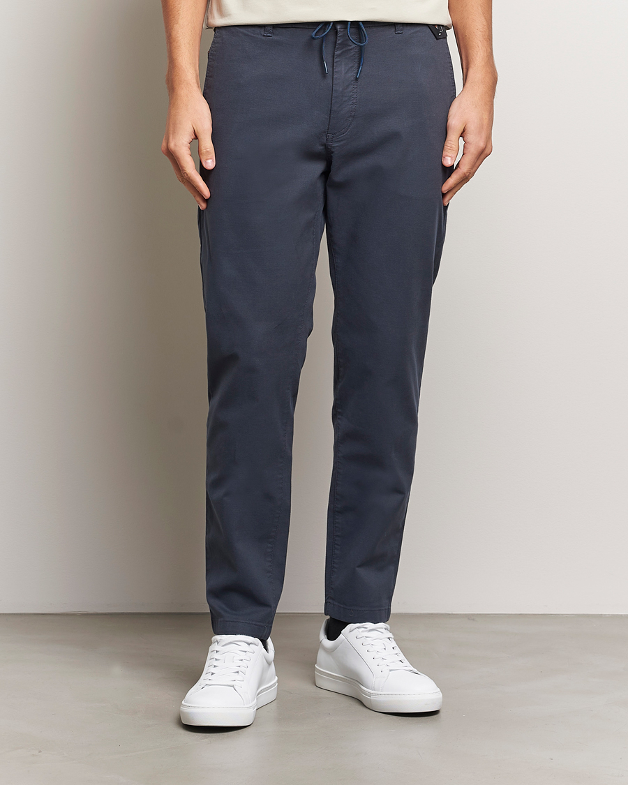 Men | Trousers | BOSS ORANGE | Tapered Drawstring Trousers Dark Blue