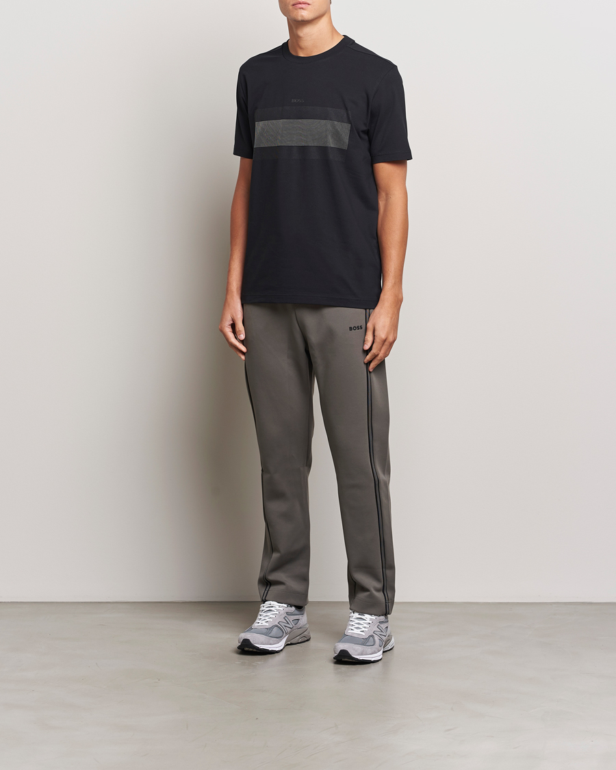 Men | T-Shirts | BOSS GREEN | Graphic Crew Neck T-Shirt Black