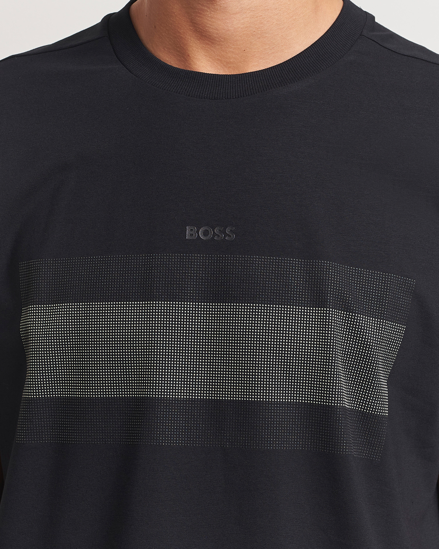 Men | T-Shirts | BOSS GREEN | Graphic Crew Neck T-Shirt Black