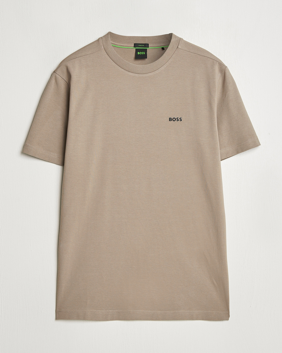 Men | T-Shirts | BOSS GREEN | Logo Crew Neck T-Shirt Light Green
