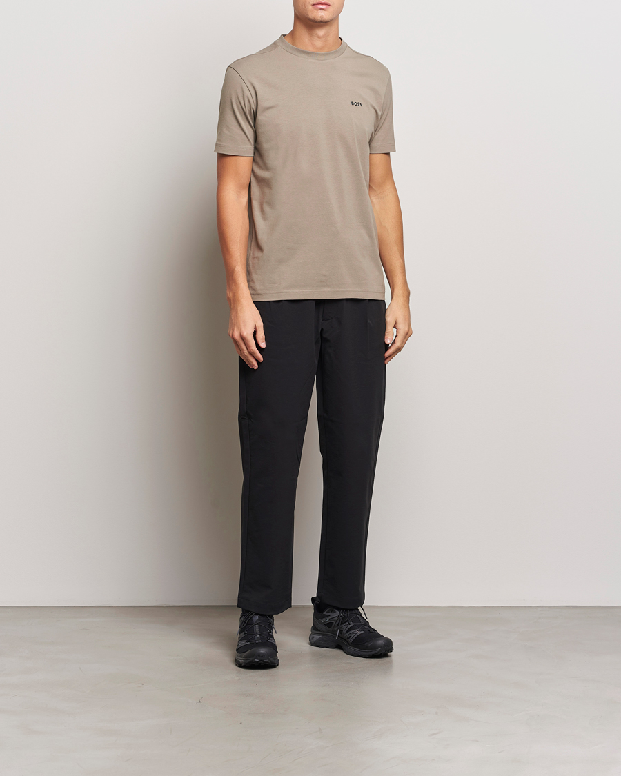 Men | T-Shirts | BOSS GREEN | Logo Crew Neck T-Shirt Light Green
