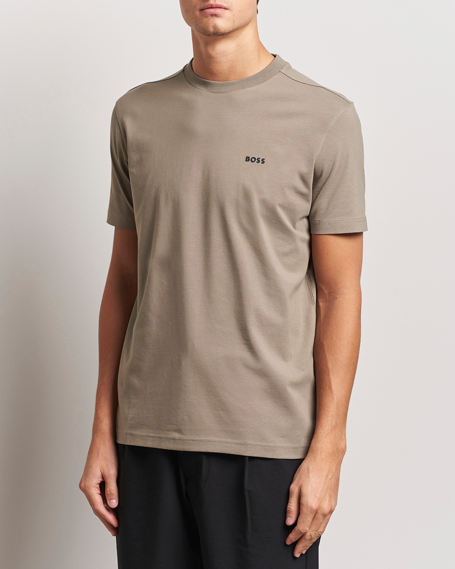 Men | T-Shirts | BOSS GREEN | Logo Crew Neck T-Shirt Light Green
