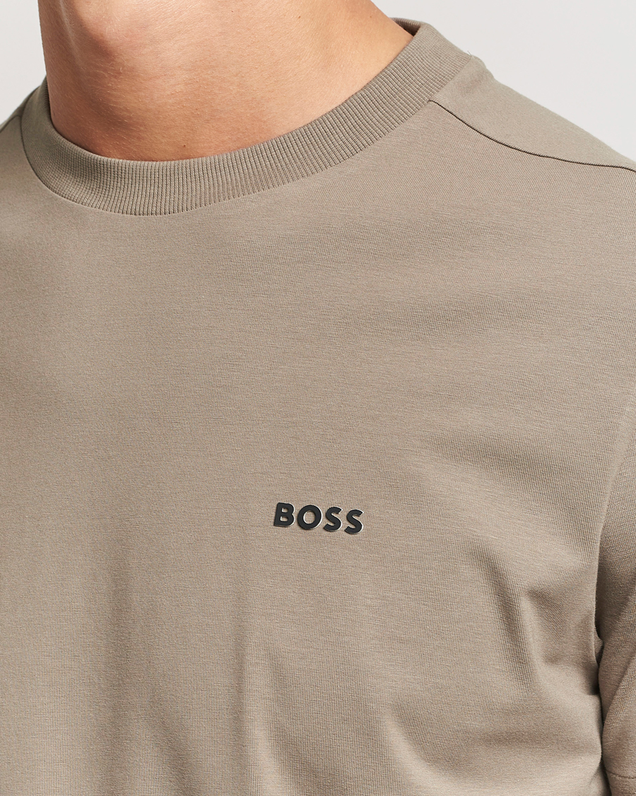 Men | T-Shirts | BOSS GREEN | Logo Crew Neck T-Shirt Light Green