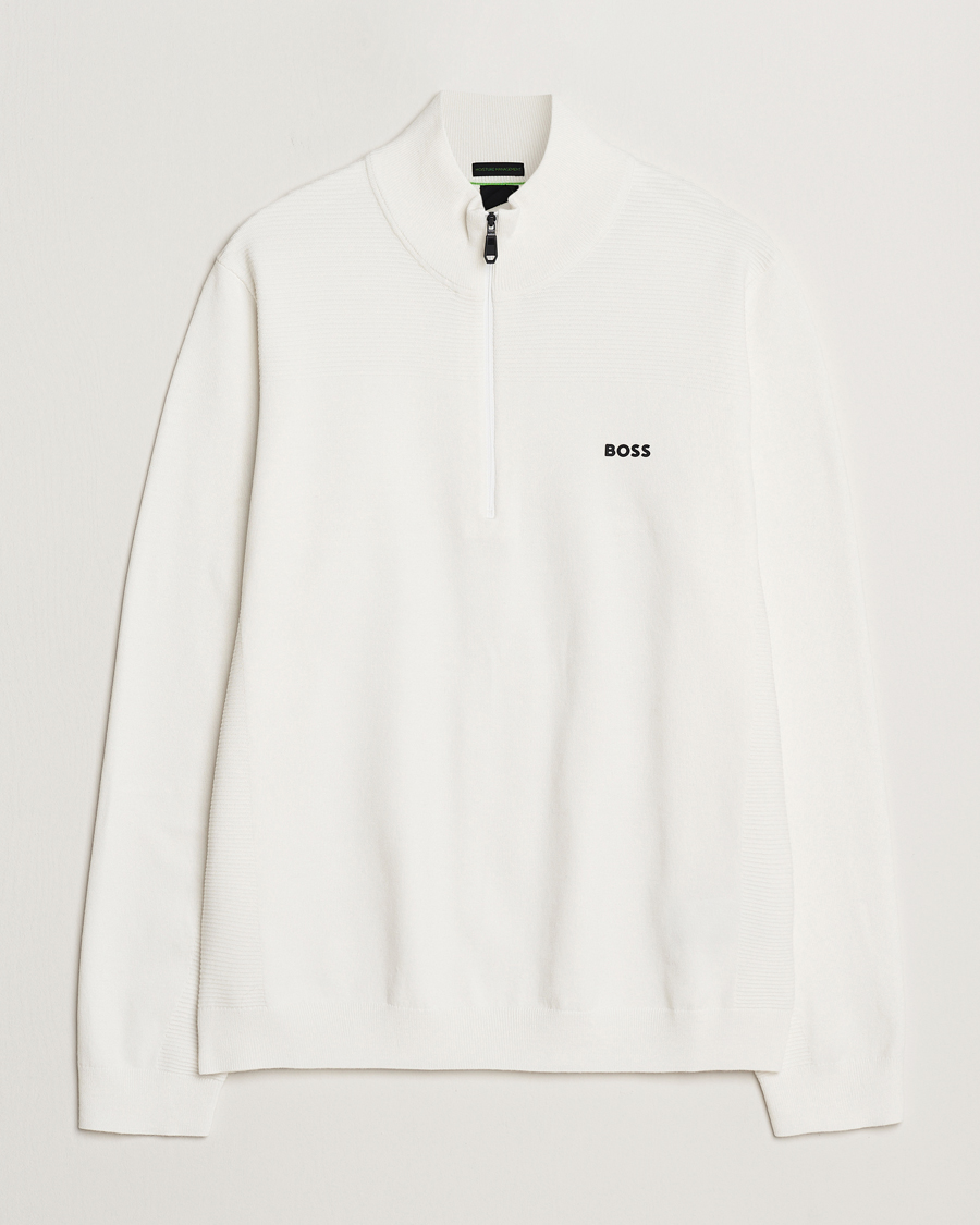 Men | Sweaters & Knitwear | BOSS GREEN | Momentum Knitted Half Zip White