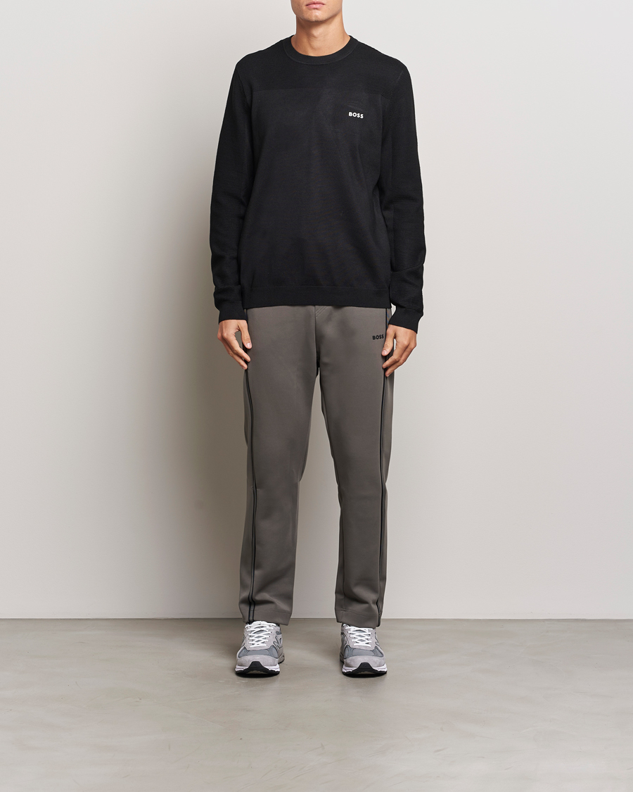 Men | Sweaters & Knitwear | BOSS GREEN | Momentum Knitted Crew Neck Black