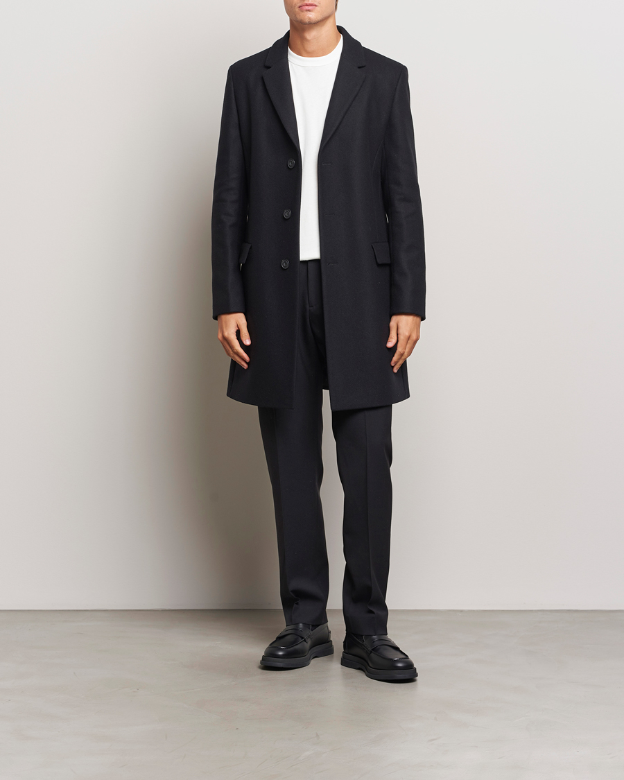 Men | Coats & Jackets | HUGO | Migor Wool Coat Black