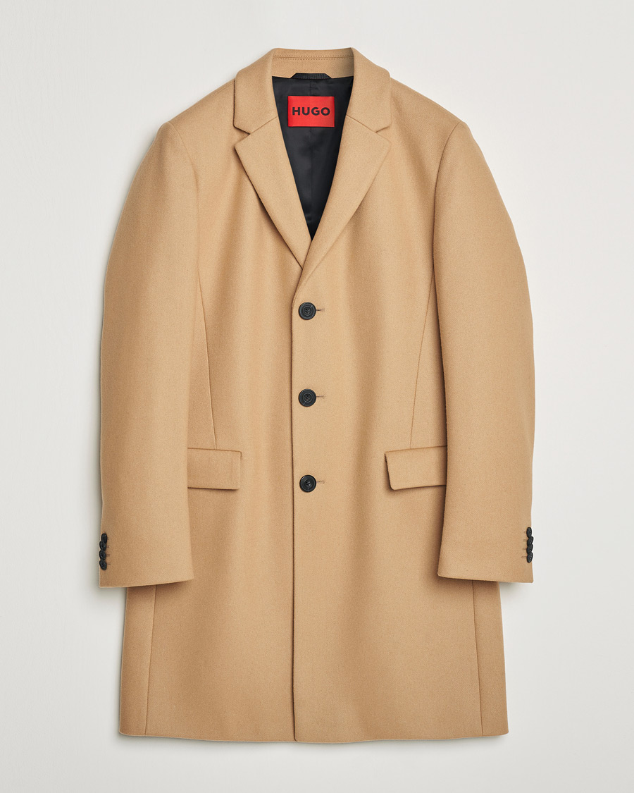 Men | Coats & Jackets | HUGO | Migor Wool Coat Medium Beige