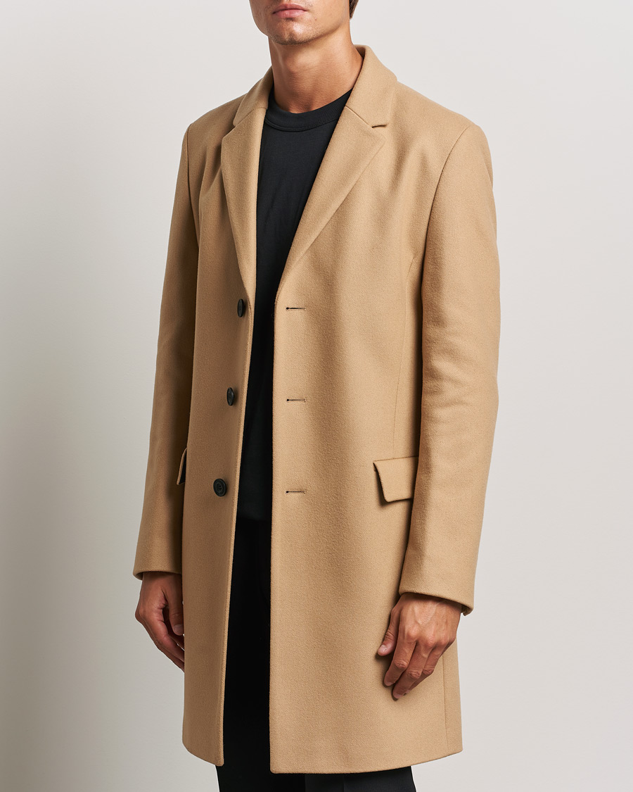 Men | Coats & Jackets | HUGO | Migor Wool Coat Medium Beige