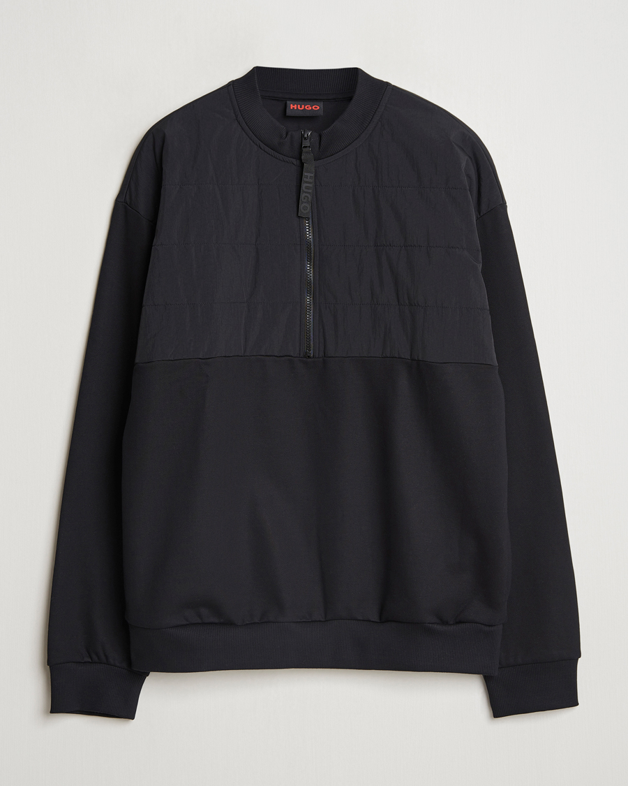 Men | Sweaters & Knitwear | HUGO | Detechsom Hybrid Half Zip Black