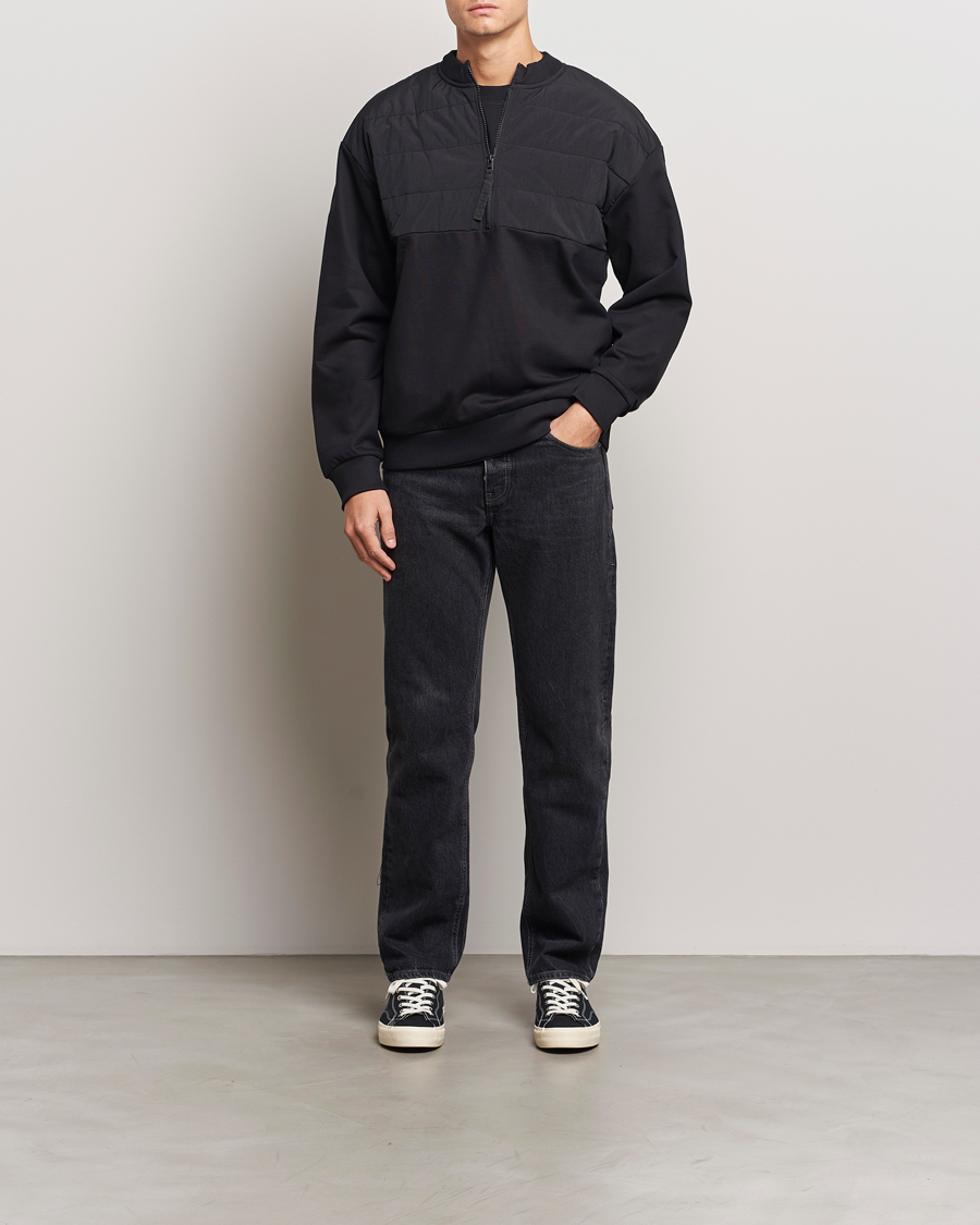Men | Sweaters & Knitwear | HUGO | Detechsom Hybrid Half Zip Black