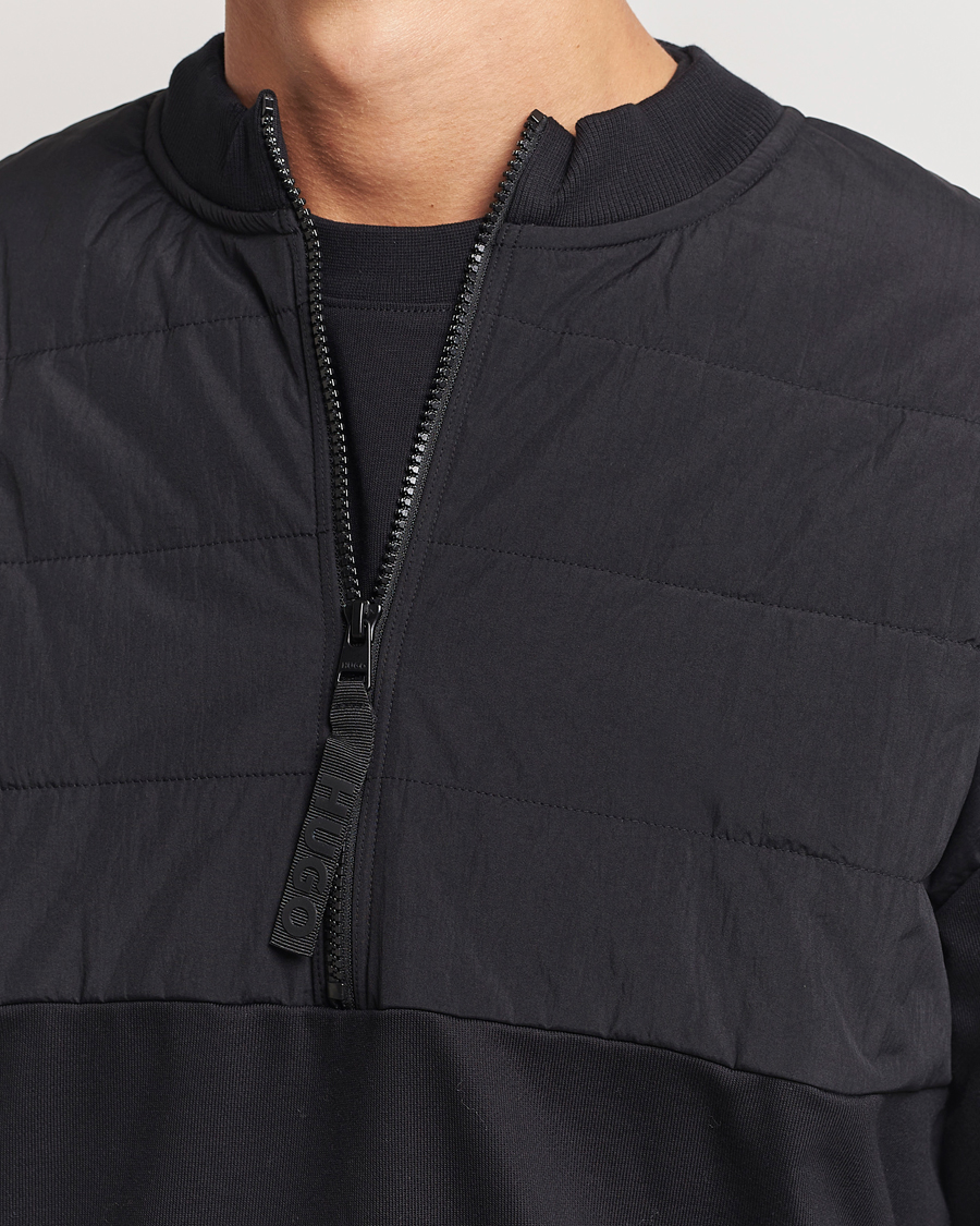 Men | Sweaters & Knitwear | HUGO | Detechsom Hybrid Half Zip Black