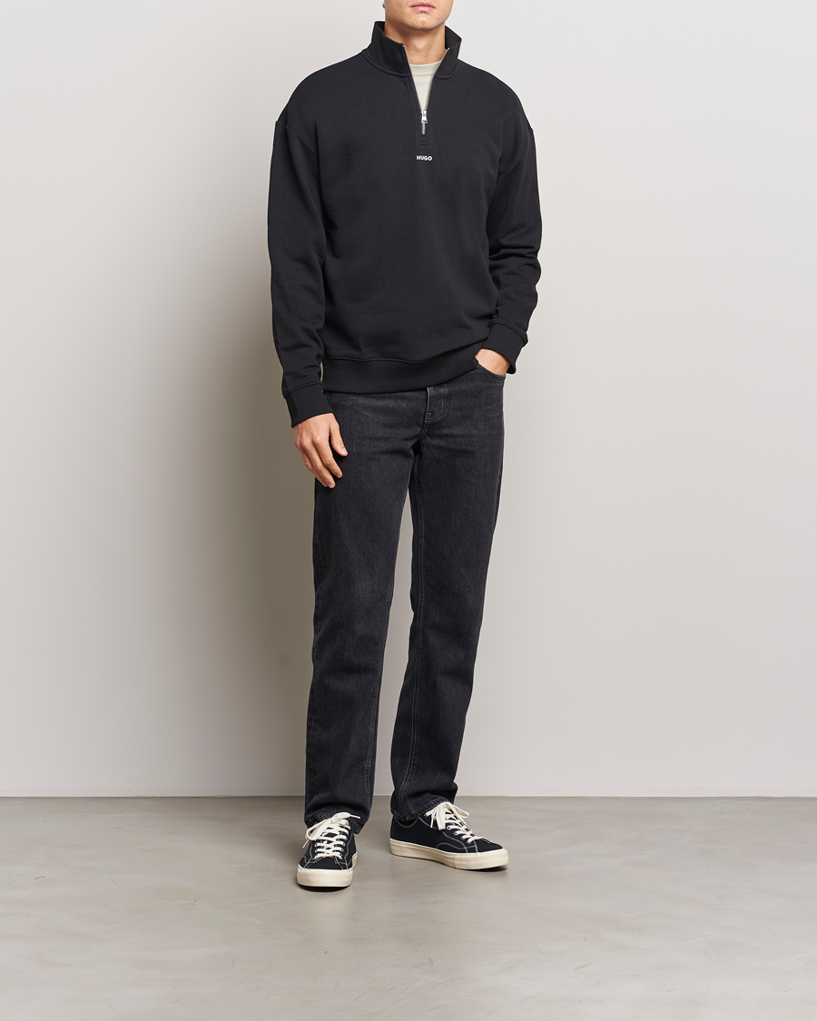 Men | Sweaters & Knitwear | HUGO | Durty Half Zip Sweatshirt Black